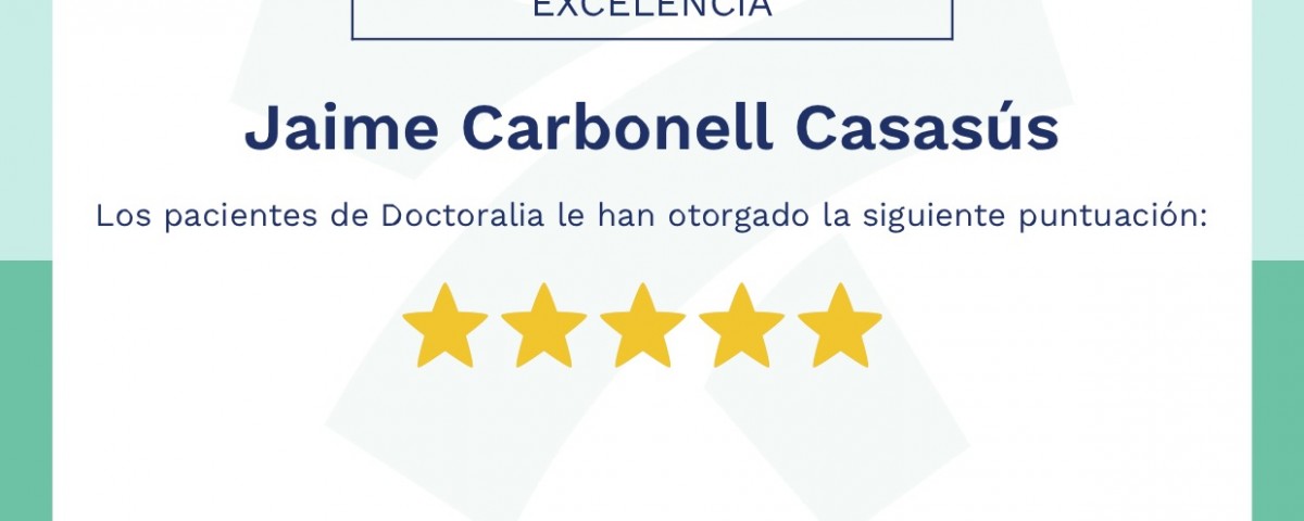 Certificado de excelencia Dr. Jaime Carbonell